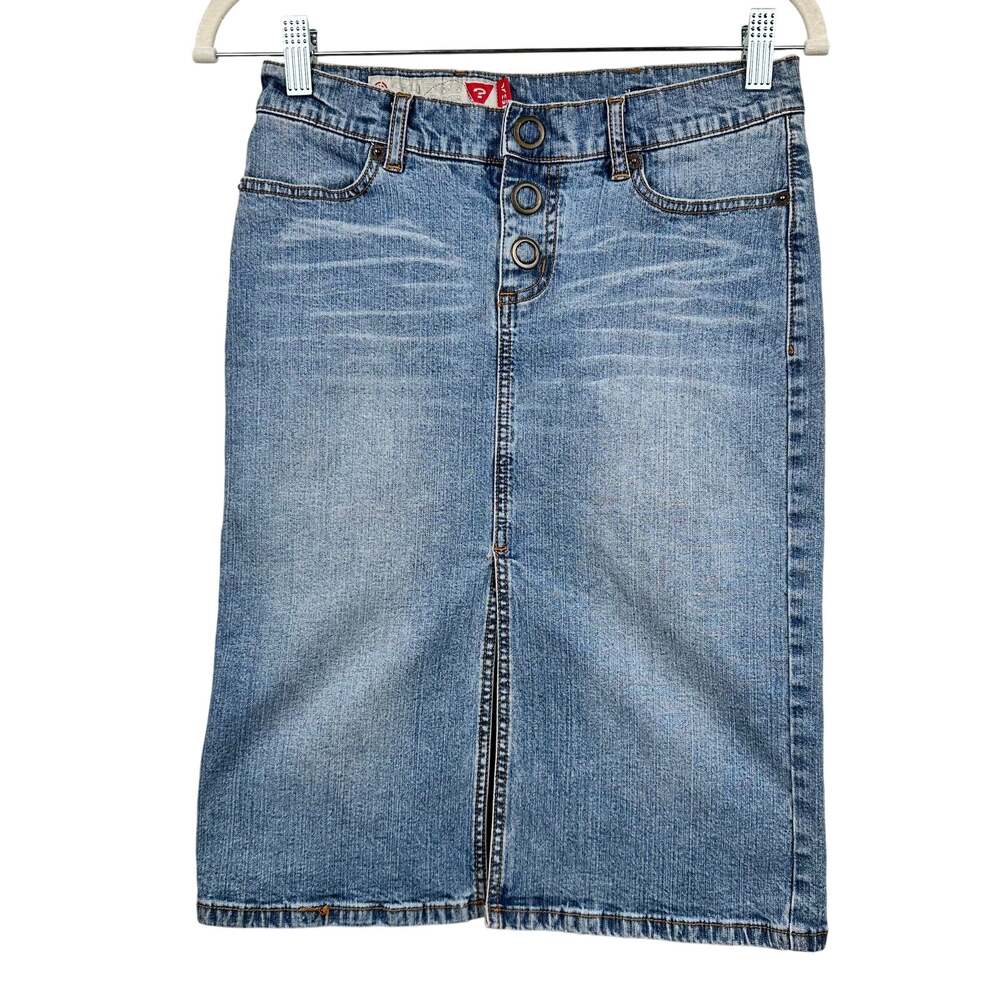 Vintage GUESS Jeans Georges Marciano Denim Skirt Straight 1980's Size 28 Cowgirl